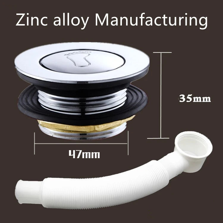 Bathtub Bounce Drainer/single-head Foot-operated Bathtub Drainer/copper Bathtub Drainer  Kitchen Accessories  tub drain