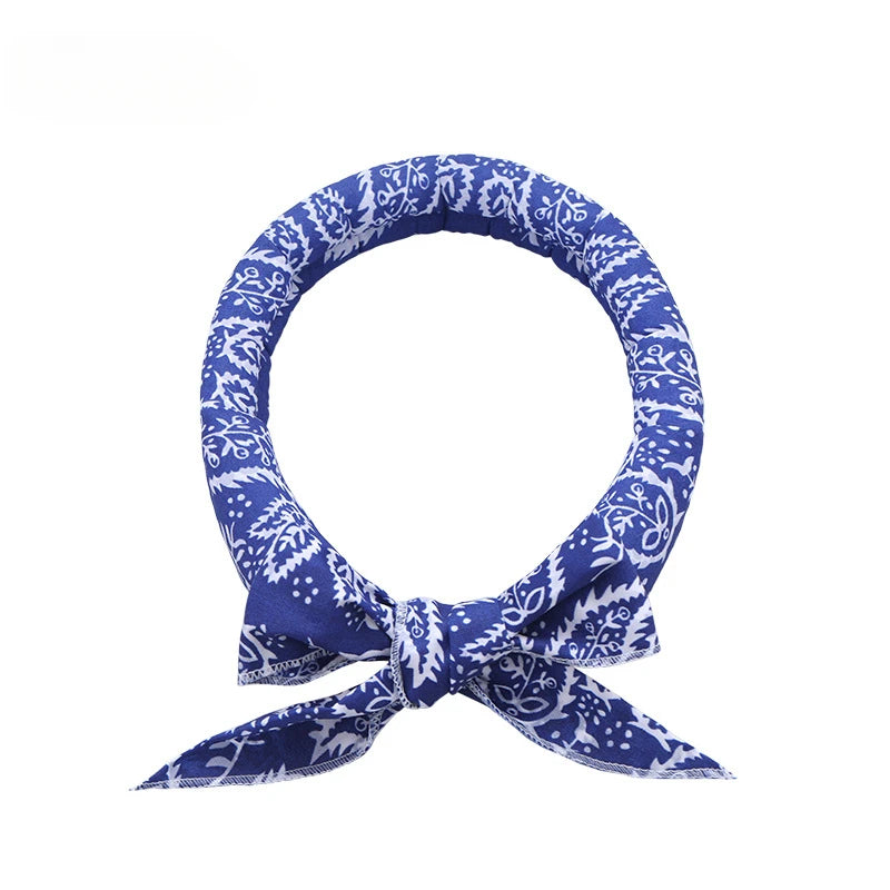 Pet Cooling Ice Scarf Cool Ice Towel Heatstroke Dogs Cats Ice Collar Adjustable Cat Collar Bib prevent heat stroke Dog Supplies