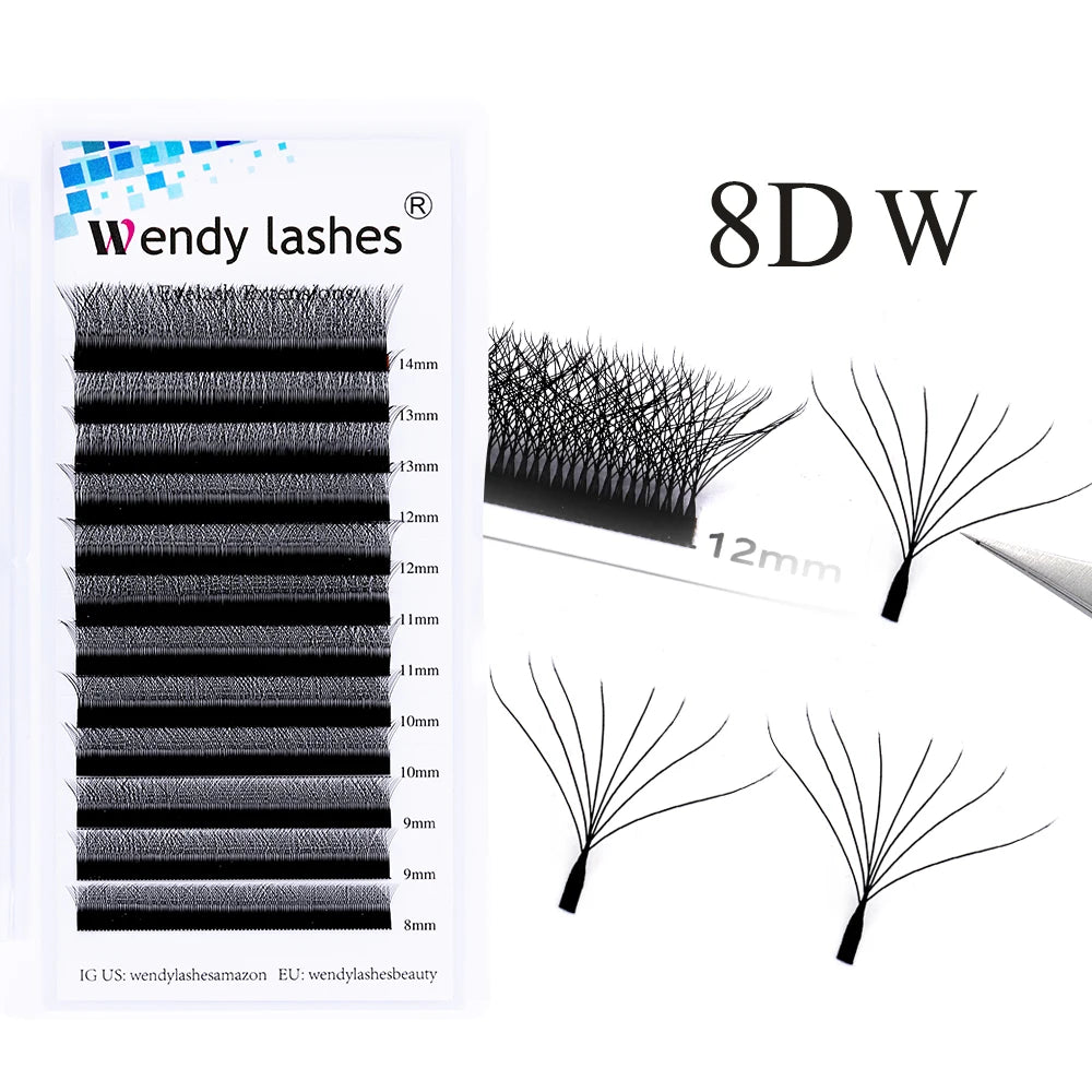Wendy Lashes YY Shape Eyelash Extensions Automatic Flowering W Shape Bloom 3D 4D 5D 6D 8DPremade Supplies Black Lashes Cilios 5D