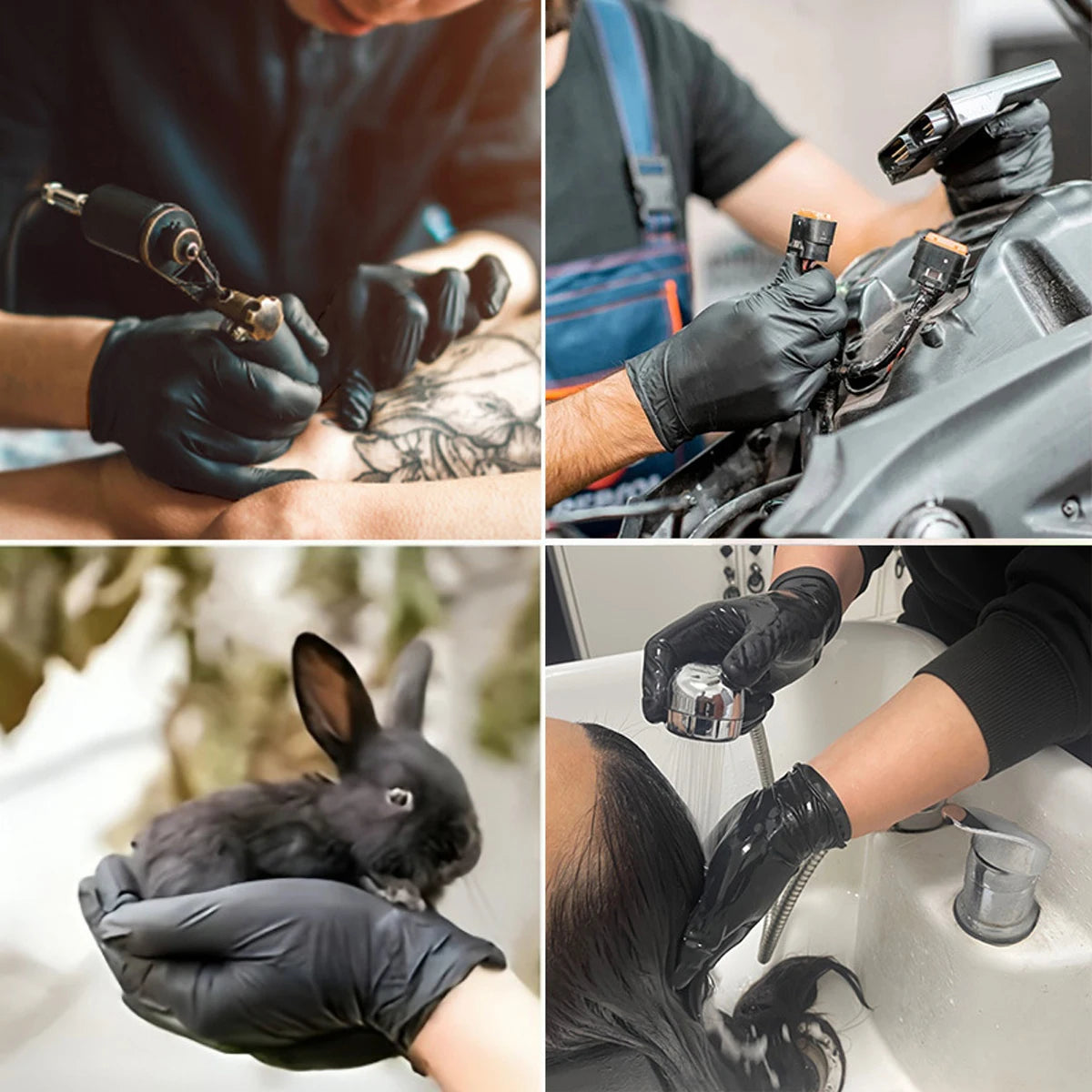 10/20/50/100PCS Bagged Disposable Gloves Black Disposable Gloves Household Kitchen Cooking Tools Car Wash Household Cleaning