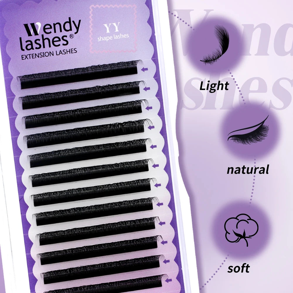 Wendy Lashes YY Shape Eyelash Extensions Automatic Flowering W Shape Bloom 3D 4D 5D 6D 8DPremade Supplies Black Lashes Cilios 5D