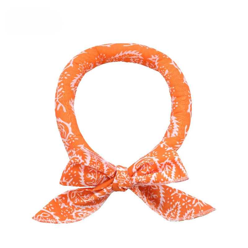 Pet Cooling Ice Scarf Cool Ice Towel Heatstroke Dogs Cats Ice Collar Adjustable Cat Collar Bib prevent heat stroke Dog Supplies