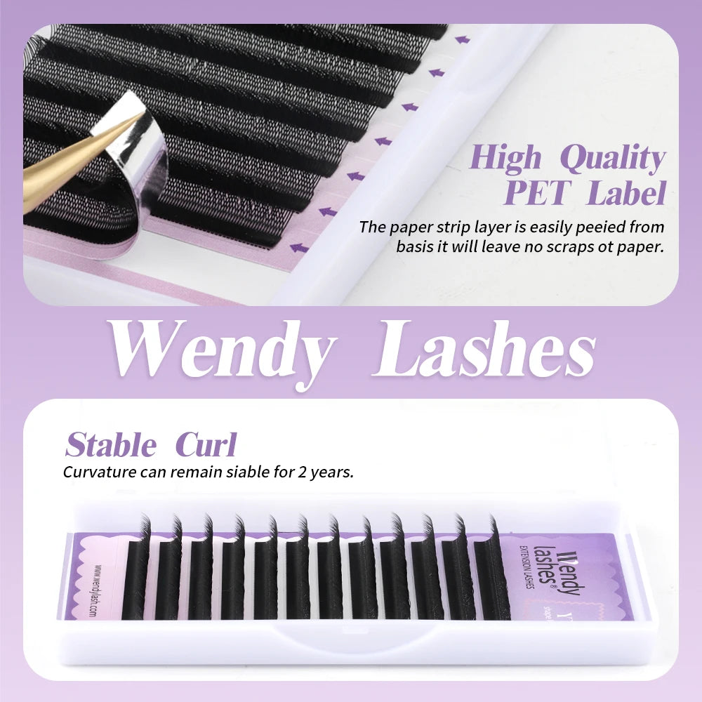 Wendy Lashes YY Shape Eyelash Extensions Automatic Flowering W Shape Bloom 3D 4D 5D 6D 8DPremade Supplies Black Lashes Cilios 5D